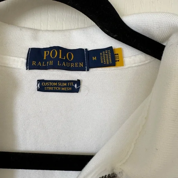 Polo Ralph Lauren Men’s Medium Custom Slim Fit Stretch Mesh 1/4 zip polo - Picture 4 of 6